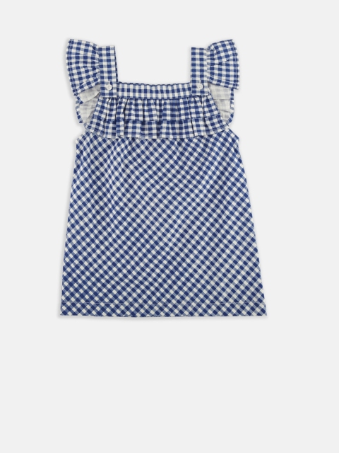 

CHALK by Pantaloons Girls Blue & White Checked Top