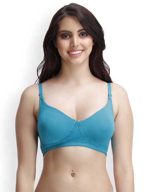 

Clovia Teal Solid Non-Wired Non Padded T-shirt Bra BR0841R17