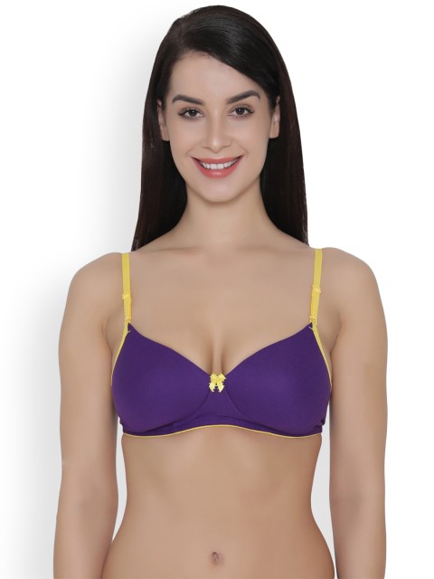 

Clovia Cotton Rich Padded Non-Wired Multiway T-Shirt Bra, Purple