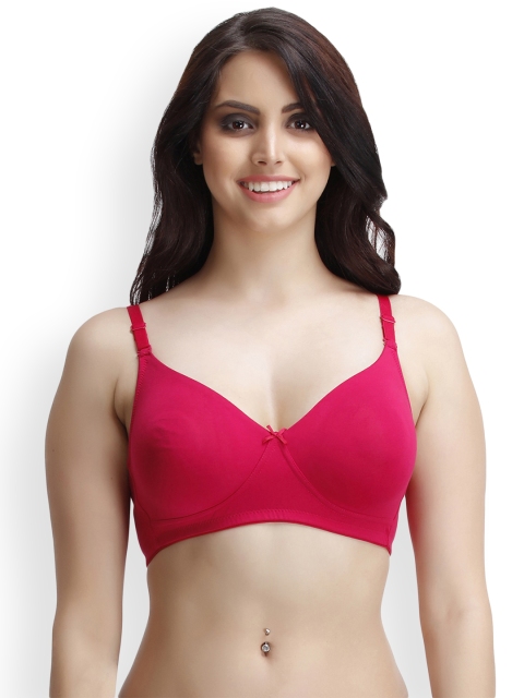 

Clovia Pink Solid Non-Wired Non Padded T-shirt Bra BR0841R14