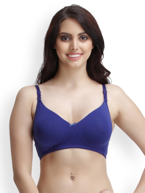 

Clovia Blue Solid Non-Wired Non Padded T-shirt Bra BR0841R08