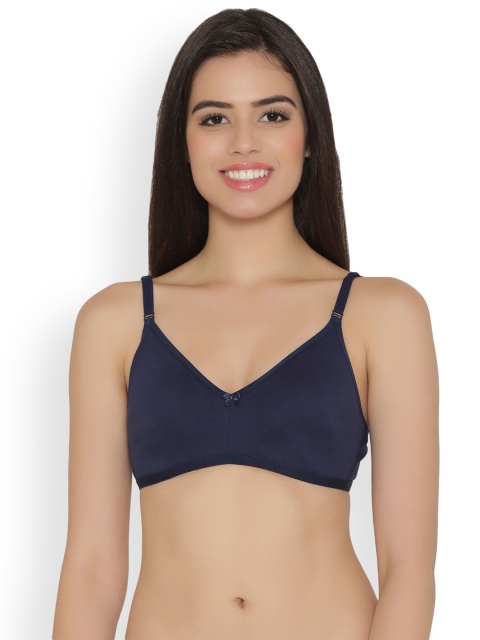 

Clovia Cotton Non Padded Non Wired T-Shirt Bra, Navy blue