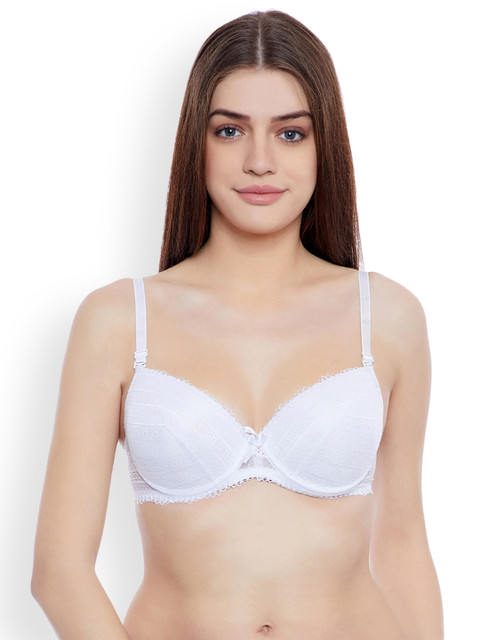 

Clovia Lace Padded Underwired Multiway Push-Up Bra, White