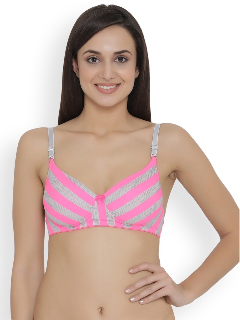 

Clovia Pink Printed Non-Wired Padded Everyday Bra BR0868R14
