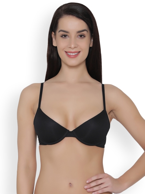 

Clovia Padded Underwired Push-Up Racerback T-Shirt Bra, Black