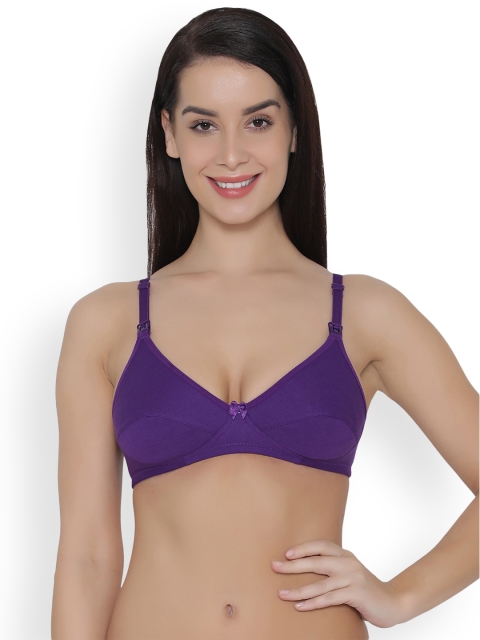 

Clovia Cotton Non Padded Non Wired Maternity Bra, Purple