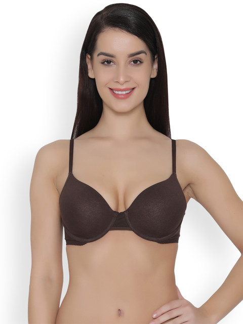 

Clovia Cotton Padded Underwired T-Shirt Bra, Brown