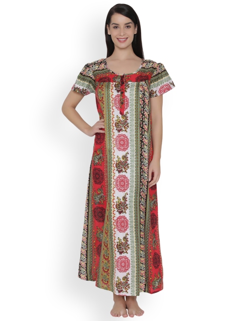 

Clovia Multicoloured Printed Nightdress, Multi