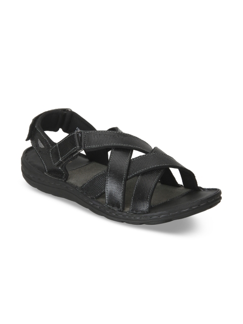 

Red Tape Men Black Leather Fisherman Sandals