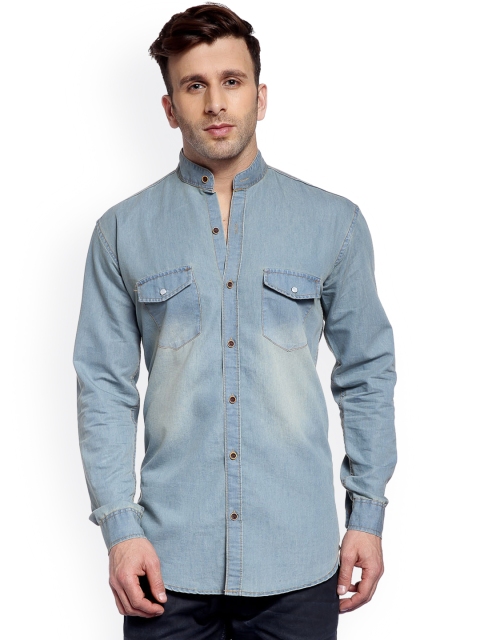 

Hangup Men Blue Regular Fit Faded Casual Shirt