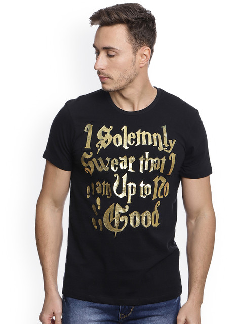 

Free Authority Men Black Harry Potter Printed T-shirt