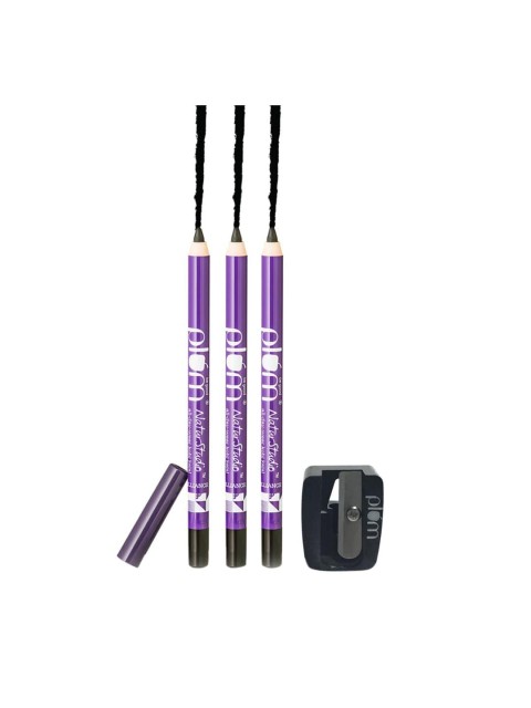 

Plum Set of 3 All-Day-Wear Kohl Sustainable Kajal with Sharpner 1.3 g, Black
