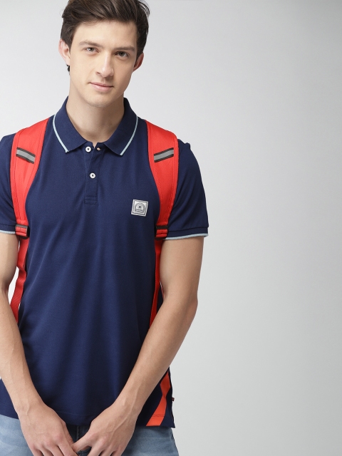 

Harvard Men Navy Solid Polo Collar T-shirt, Navy blue