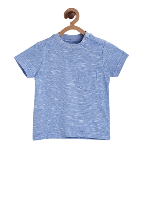 

MINI KLUB Boys Blue Self-Design Round Neck T-shirt