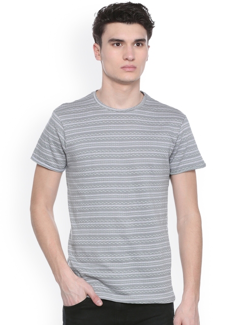 

People Men Grey Printed Round Neck T-shirt