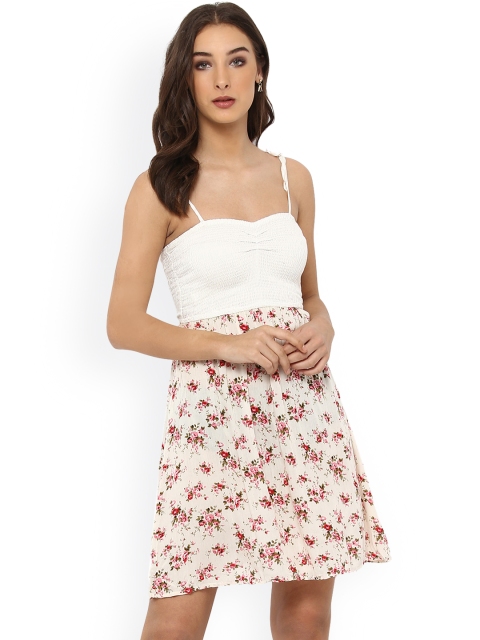

MIWAY Women Off-White Printed Fit & Flare Dress