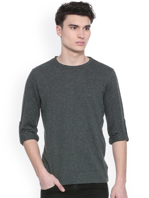 

People Men Grey Solid Round Neck T-shirt