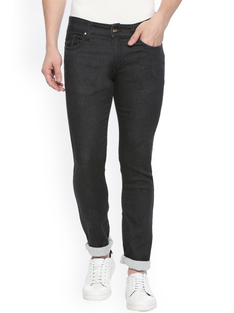

People Men Black Slim Fit Mid-Rise Clean Look Stretchable Jeans