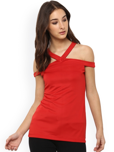 

MIWAY Women Red Solid Top