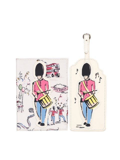 

Cath Kidston Women Cream-Coloured Printed Luggage Tag