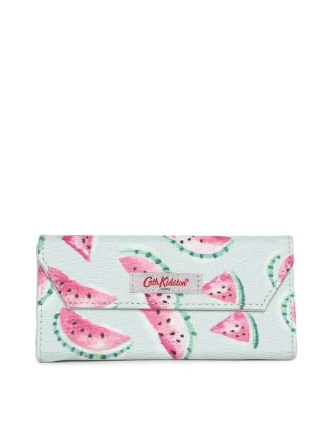 

Cath Kidston Green Printed Clutch