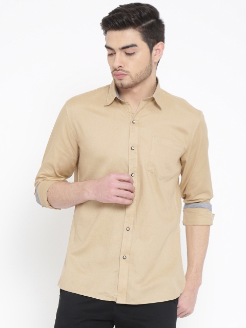 

Duke Men Khaki Regular Fit Solid Casual Shirt