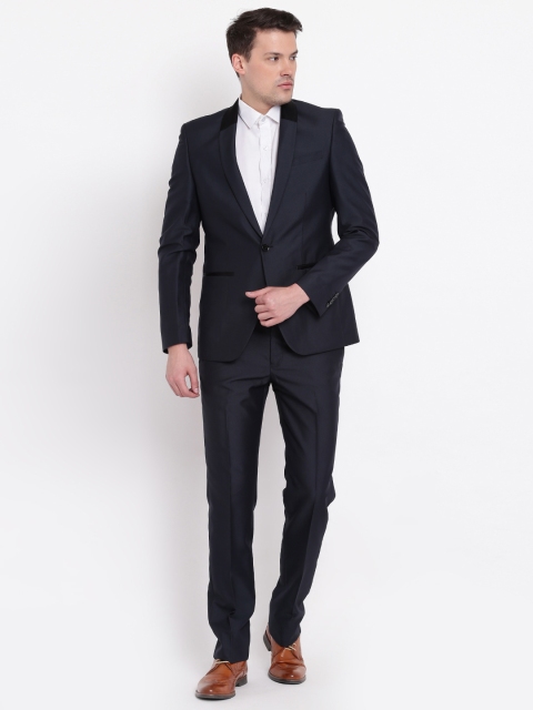 

Blackberrys Navy Contemporary Fit Single-Breasted Partywear Suit, Navy blue