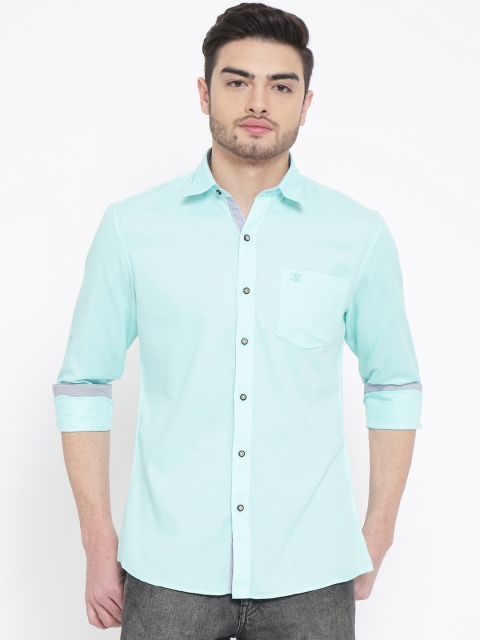 

Duke Men Blue Regular Fit Solid Casual Shirt