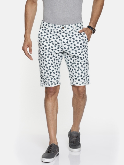 

Sports52 wear Men White Tropical Print Tailored Fit Chino Shorts