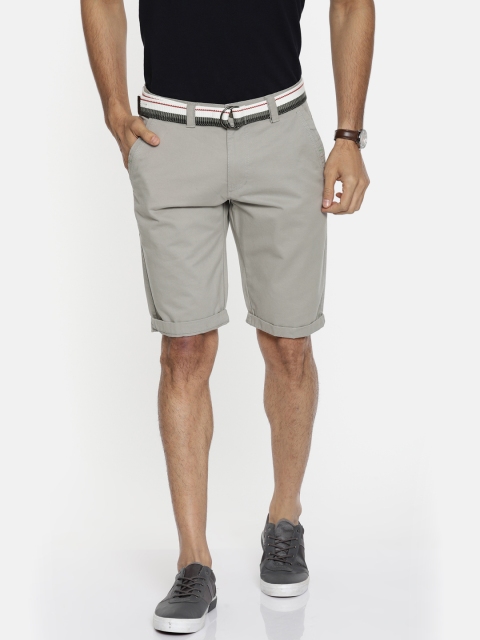 

Sports52 wear Men Grey Solid Tailored Fit Chino Shorts