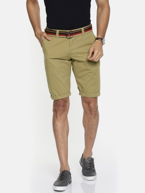 

Sports52 wear Men Khaki Solid Tailored Fit Chino Shorts