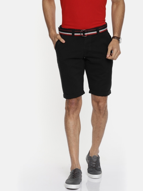 

Sports52 wear Men Black Solid Tailored Fit Chino Shorts
