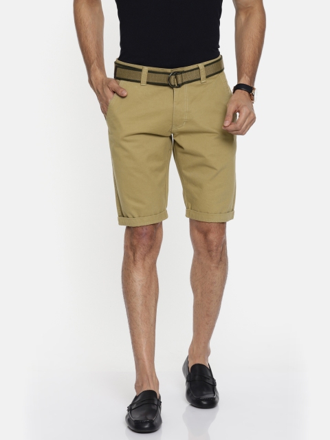 

Sports52 wear Men Khaki Solid Regular Fit Chino Shorts