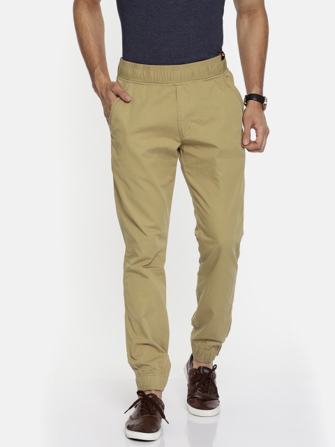 

Sports52 wear Men Khaki Carrot Tapered Fit Solid Joggers