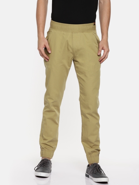 

Sports52 wear Men Khaki Carrot Tapered Fit Solid Joggers