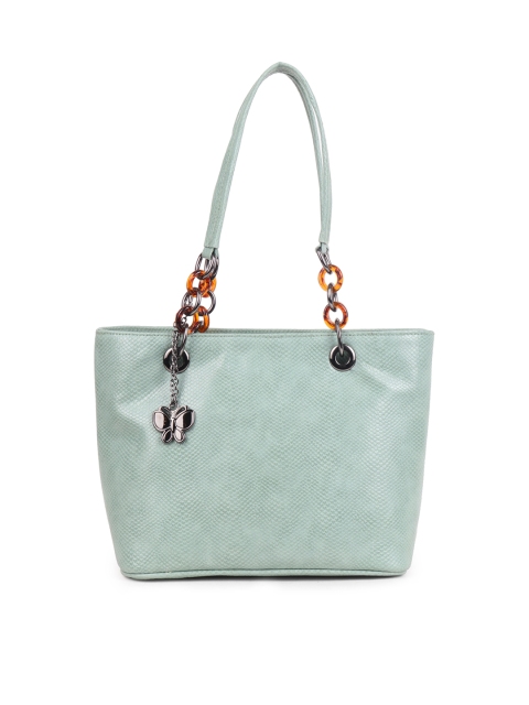 

Butterflies Green Textured Handheld Bag