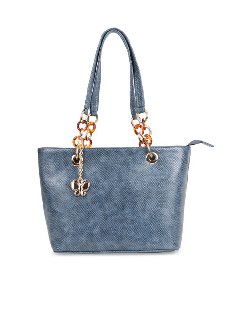 

Butterflies Blue Textured Handheld Bag
