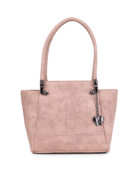 

Butterflies Peach-Coloured Textured Handheld Bag