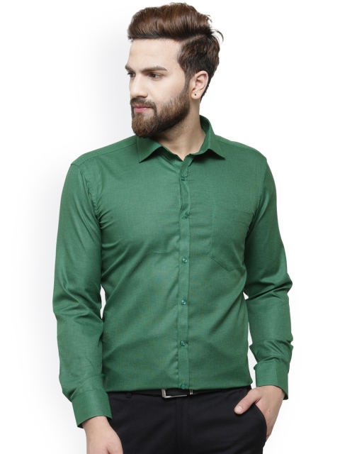 

RG DESIGNERS Men Green Comfort Slim Fit Solid Formal Shirt