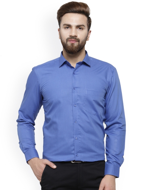 

RG DESIGNERS Men Blue Comfort Slim Fit Solid Formal Shirt