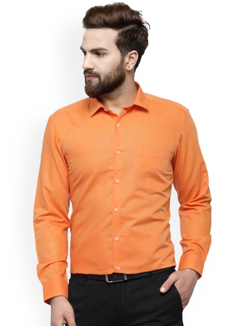 

RG DESIGNERS Men Orange Comfort Slim Fit Solid Formal Shirt