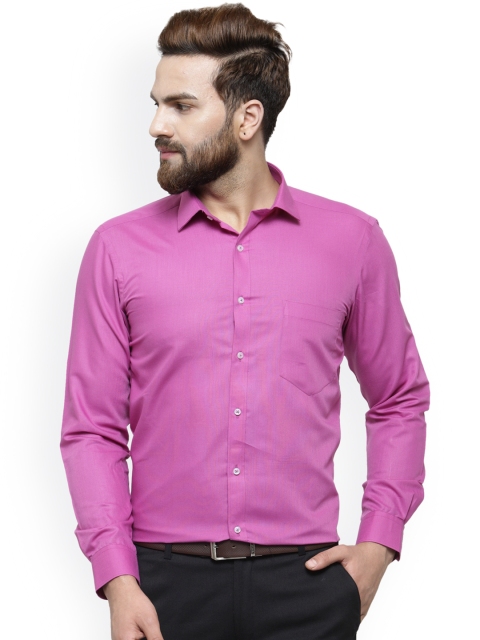 

RG DESIGNERS Men Purple Comfort Slim Fit Solid Formal Shirt