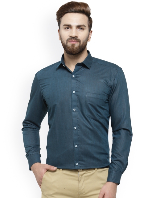 

RG DESIGNERS Men Blue Comfort Slim Fit Solid Formal Shirt