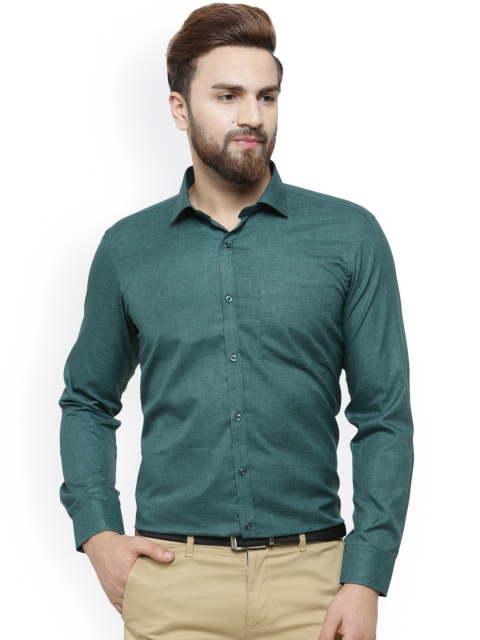 

RG DESIGNERS Men Teal Comfort Slim Fit Solid Formal Shirt