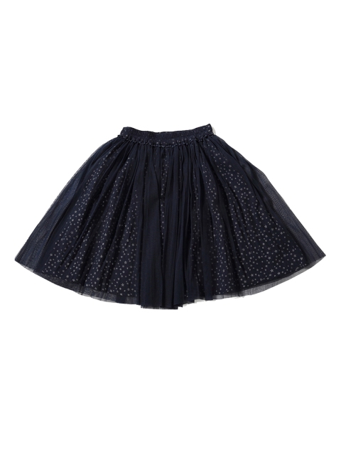 

Tiddlywings Girls Navy Blue Net Layered Star Print Flared Skirt