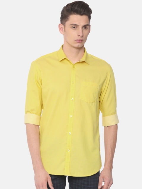 

Independence Club Men Yellow Slim Fit Solid Casual Shirt
