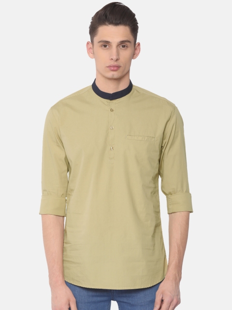 

Independence Club Men Beige Slim Fit Solid Casual Shirt