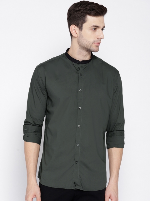 

Independence Club Men Grey Slim Fit Solid Casual Shirt