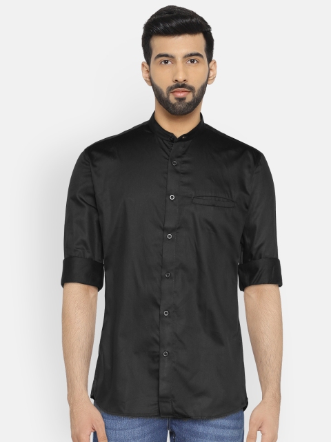 

Independence Club Men Black Slim Fit Solid Casual Shirt