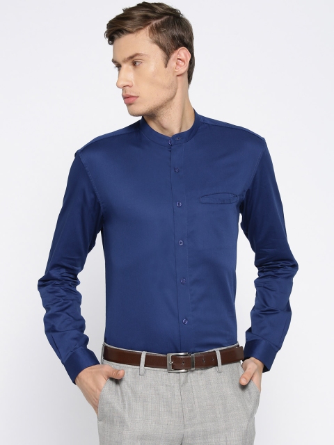 

Independence Club Men Blue Slim Fit Solid Casual Shirt